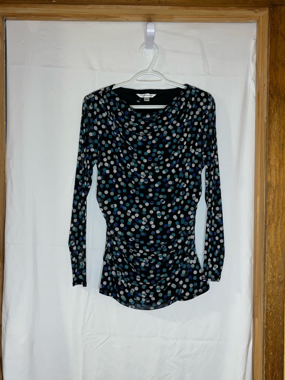 Counterparts Black Long-Sleeve Polka Dot Top